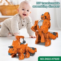 Mainan transformasi perakitan anak kustom, Robot dinosaurus transformasi buatan tangan, Kit Robot pendidikan