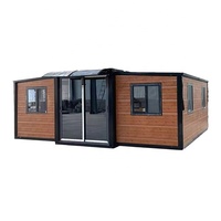 Conteneur modulaire pliable à double aile de 15/20/30/40 pieds, kits de maisons préfabriquées à 2 chambres
