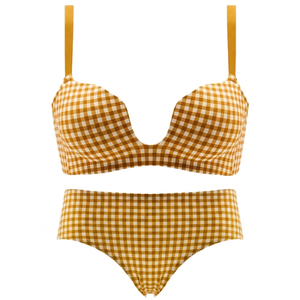 Sujetador bikini rojo transpirable de talle alto con copa 3/4, sin aros, push-up, tirantes ajustables, sin forro, sexy, con patrón liso y soporte para el pecho para mujer - Product Image 6
