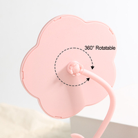 Miroir de maquillage esthétique en forme de tulipe avec plateau de rangement, miroir de coiffeuse de bureau mignon, miroir cosmétique créatif pour dortoir