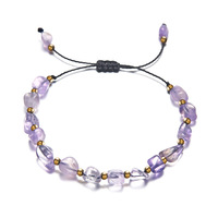 Bracelet Bohème en Pierres Naturelles, Perles Irrégulières Concassées, Perles Mixtes, Fait Main, Tressé, Réglable, Bijoux Unisexe, Vente en Gros