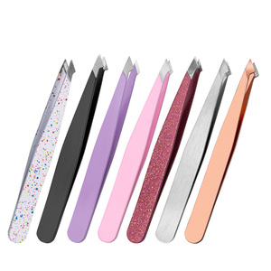 Pinzas de Cejas Inclinadas de Acero Inoxidable con Logotipo Personalizado, Pinzas para Cejas para Mujeres y Hombres, Herramienta de Precisión para Depilación de Cejas - Product Image 2