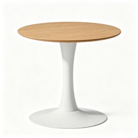 Table Ronde Tulipe Populaire à Surface Lisse Anti-Tremblement, Disponible en Noir, Blanc et Tons Bois, Idéale pour Restaurant, Bar, Café, Hôtel, Entrée