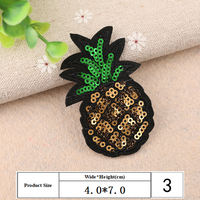 Patch brodé de sequins en forme de fruit, thermocollant, broderie informatisée, badge pour la décoration de vêtements