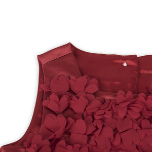 Vestido de niña con diseño de rosa 3D OA, color rojo, sin mangas, de malla y tul, para bebés y niñas pequeñas - Product Image 3