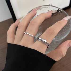 S925 Sterling <b>Silver</b> Bow Double Layer <b>Ring</b> For Women Open Teardrop Shape Fashion Jewelry Gift - Product Image 1