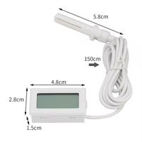 Grosir FY12 termometer higrometer elektronik dalam ruangan, pengukur suhu dan kelembapan Digital LCD Mini tertanam dengan Probe 1.5m