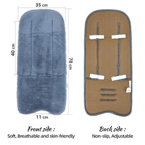 Coussin de poussette pour bébé, doublure de siège chaude d'hiver, respirante, universelle, <span class=keywords><strong>en</strong></span> fausse peau de mouton, coussin doux pour poussette de nouveau-né - Product Image 3