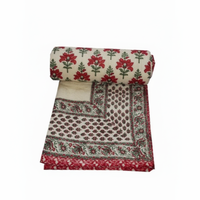 Couette en coton réversible imprimée, faite à la main, écologique, très demandée pour l'hiver, motif patchwork classique, taille King, pour usage hôtelier