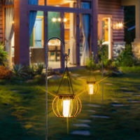 Lanterne de citrouille solaire à LED, lustre suspendu d'extérieur, IP65 étanche, éclairage paysager d'Halloween, lumière de jardin