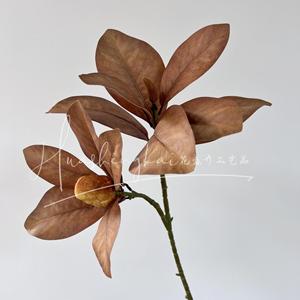 <b>Artificial</b> Magnolia Branch With Fruit Brown Leaves PVC Home Decor Flower Arrangement - Product Image 1