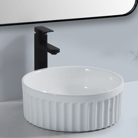 Fabrication salle de bain bassin flûte irrégulier éviers navire lavamanos modernos hôtel vanité bassin bol solide surface en céramique lavabos