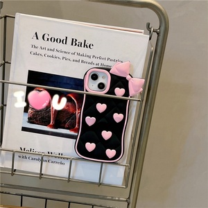 Funda de Silicona 3D con Lazo para Teléfono Móvil iPhone 15 14 13 12 11 Pro Max, Carcasa Trasera de Goma con Dibujos Animados, Bonita y Resistente a Golpes - Product Image 3