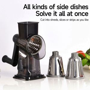 Rotary Cheese Grater with Handle Handheld <b>Vegetable</b> Slicer 3 Changeable Blades <b>for</b> Cheese Potato Kitchen <b>Vegetable</b> Shredder - Product Image 4