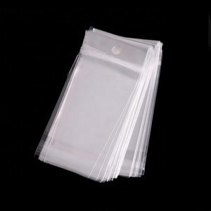 Custom Clear Opp Self Adhesive Bag with Header white header Hanging Plastic Packing OPP Poly header Bag