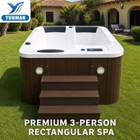 Bain à remous rectangulaire autoportant YUNMAN en acrylique Balboa pour jardin extérieur, spa de massage, baignoire 60 gal+