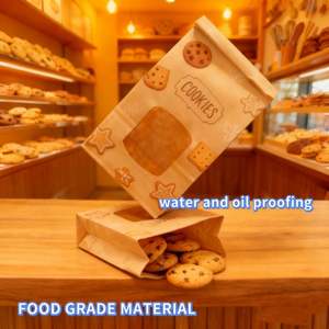 Sacs de boulangerie en papier sulfurisé avec fenêtre, en matériaux recyclés, fermeture à lien métallique pour biscuits, snacks, bonbons et perles - Product Image 4