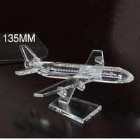 Vente en gros de cadeaux personnalisés Souvenir modèle d'avion en cristal 3d cadeaux d'affaires modèle d'avion en verre trophée