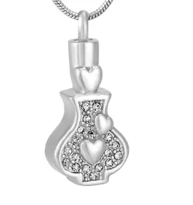 mini heart in Crystal vase Pendant Necklace Cremation Ashes Keepsake Jewelry pet human memorial locket women charms