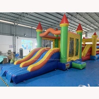 Château gonflable commercial extérieur pour adultes et enfants avec toboggan et souffleur
