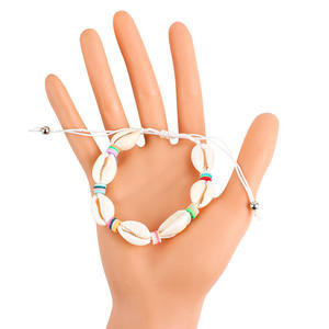 <b>Shell</b> Bangle High Quality Trendy Fashion Unisex Handmade Colorful Stretch Woven String Adjustable Couple's Wristband - Product Image 3