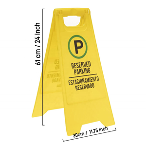 61 24 بوصة لافتات أرضية آمنة لوحة تحذير خارجية فارغة صفراء PP علامات إطار بلاستيكية محمولة - Product Image 2