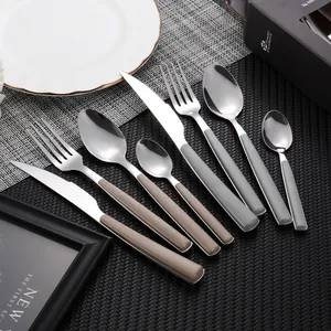 New Design Mirror Polish 18/0 Stainless Steel Hotel Restaurant Plastic Handle 24pcs Cutlery Set
