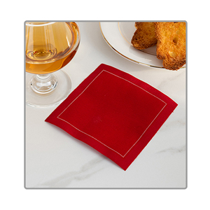 Servilletas de Cóctel Desechables Compostables Rojas, Servilletas de Cóctel de Algodón Blanco, Servilletas para Bebidas para Bar, Fiestas, Días Festivos, Bodas - Product Image 1