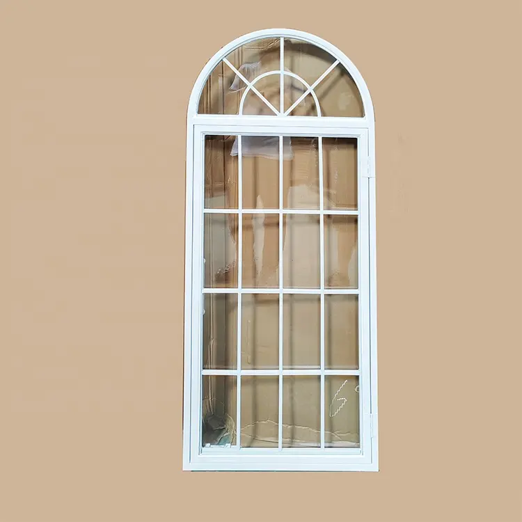 धनुषाकार खिड़की ग्रिल डिजाइन कांच की खिड़की के साथ फ्रेंच मेहराब के साथ विंडोज