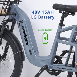 Vélo cargo électrique 24'' 50-55km <span class=keywords><strong>Shimano</strong></span> 7 vitesses Moteur arrière sans balais 48V 15AH Batterie lithium 250W Marchepieds en aluminium - Product Image 5