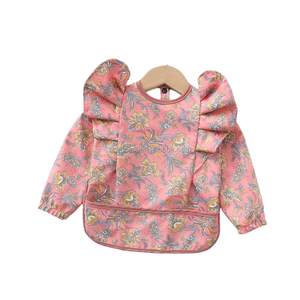 Babero de bebé de manga larga de nuevo diseño para niños, ropa impermeable de Material PU con cierre de botón a presión, patrón impreso - Product Image 1