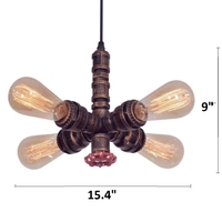 Lampes suspendues industrielles rétro Loft, style vintage Steampunk, lampe suspendue en forme de tuyau d'eau, E27 Edison, luminaire de plafond à une seule tête