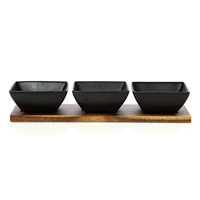 Ensemble de plateaux de service professionnels pour restaurant en bois d'acacia, plateaux de service pour noix et chocolat
