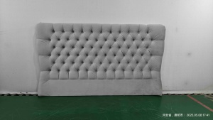 Cabecera de <span class=keywords><strong>Cama</strong></span> Moderna Tapizada de Calidad con Funda Extraíble de Piel Sintética, Antimanchas, Acolchada, con Marco de Madera, 200x70cm, Gris - Product Image 3