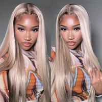 Xuchang Usine P18 613 Blonde Highlight Droite Avant de Lacet Perruques Cheveux Humains Bébé Cheveux Vierge 30 Pouces 13x4 Frontale Perruque pour les Femmes