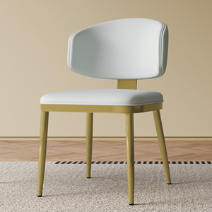 <span class=keywords><strong>Set</strong></span> di 2 sedie da pranzo bianche, sedie per la casa dal design moderno, sedie da pranzo in metallo e pelle PU per cucina e sala da pranzo - Product Image 2