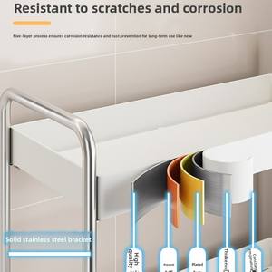 ชั้นวางเครื่องเทศในครัวติดผนังแบบทันสมัยทำจากสเตนเลสสตีลใส่เครื่องปรุงอาหารอเนกประสงค์ - Product Image 5