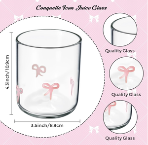 Glazen Roze Strik Esthetische Beker 14Ounce Ouderwetse Lcon Handgeblazen Cocktailglas Voor Vrouwen Zus Vriendenfeest - Product Image 2