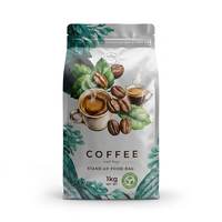 Sachet Café Personnalisé 200g 500g 1kg Mylar Alu Stand Up Zip Sac d'emballage Café avec Valve Compostable