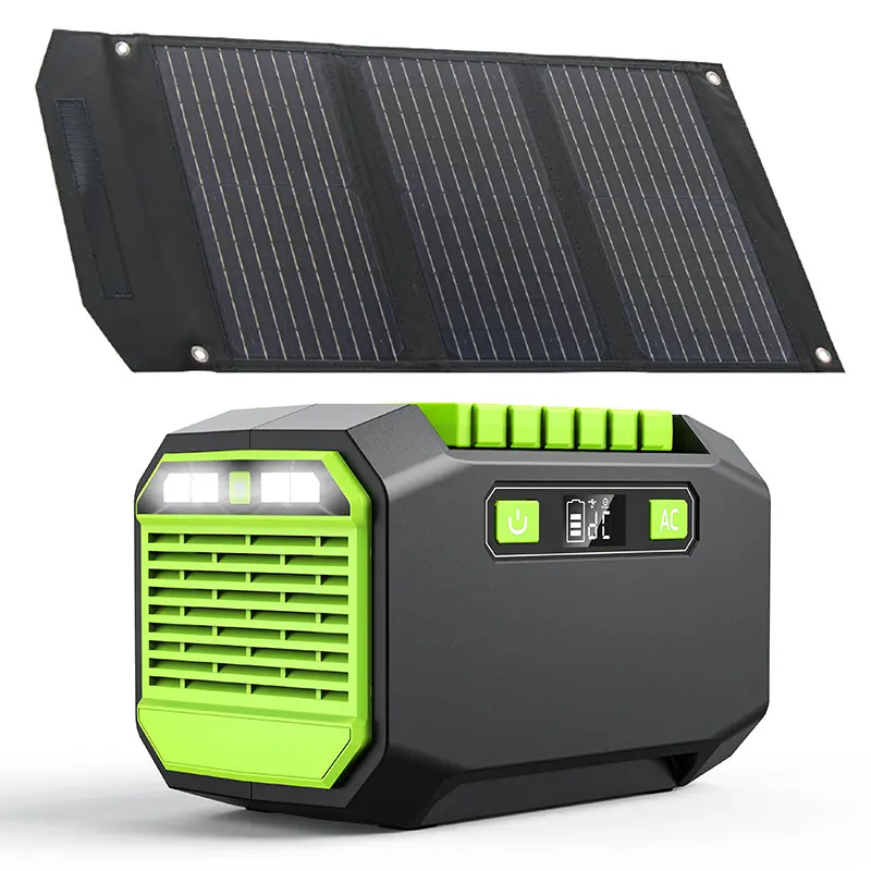 200W al aire libre móvil portátil almacenamiento de energía hogar respaldo de alta potencia fuego emergencia pequeña fuente de energía solar