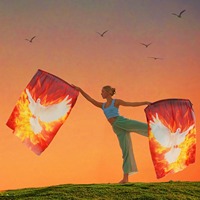 Ailes de louange pour la danse d'adoration en église, éventails et drapeaux en mousseline pour femmes, pour festivals et spectacles artistiques