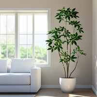 Réaliste intérieur/extérieur artificiel fausse herbe en pot feuilles simulées verdure décoration murale décorative en plastique pièce maîtresse