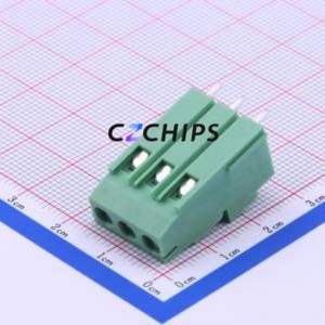 DB128H-5.08-3P-GN-S Screw Terminal Block Through hole Component (THT),P=5.08mm Connector 1x3P 5.08mm Green Through Hole - Product Image 2