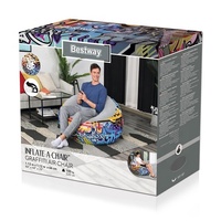 Fauteuil gonflable Bestway 75075 Graffiti, canapé pliable et portable