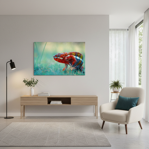 Vibrant Chameleon Printed Canvas: Modern Reptile Artwork,<b>WRAPPED</b> CANVAS - Product Image 3
