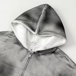 Fashion Casual Drop Shoulder Heavyweight Zipper Men's <b>Hoodies</b> Coat Customized Logo Tie Dye Distress Gradient Color Mens <b>Hoodies</b> - Product Image 6