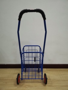 Panier <span class=keywords><strong>de</strong></span> supermarché pliable <span class=keywords><strong>de</strong></span> petit Volume, panier <span class=keywords><strong>de</strong></span> courses en métal pratique avec roues - Product Image 2