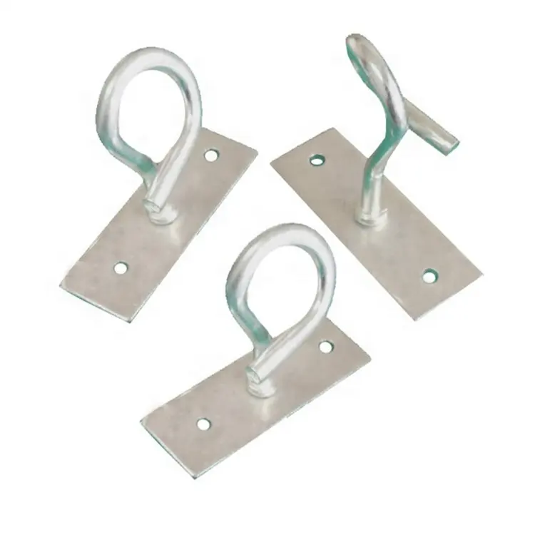 FTTH C Type Hook Drop Cable Wire Fiber Clamp Galvanized Steel Carton Silver FB FTTX Installation Tool 3 Hook 6mm, Plate 4mm