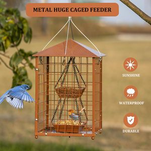 Động vật ăn bluebirds Kim Loại Lớn lồng sóc bằng chứng chim ăn, tự làm Hoang Dã chim ăn ngoài trời treo - Product Image 3