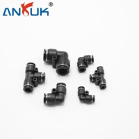 Raccord rapide en T ANRUK PC G1/4 en acier inoxydable 304 pour la manutention des matériaux, qualité industrielle